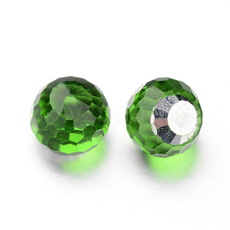 Faceted Round Glass Cabochons X-GGLA-L008A-14-1