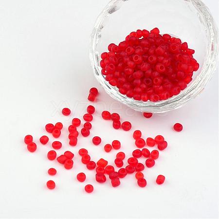 6/0 Frosted Round Glass Seed Beads X-SEED-A008-4mm-M5-1
