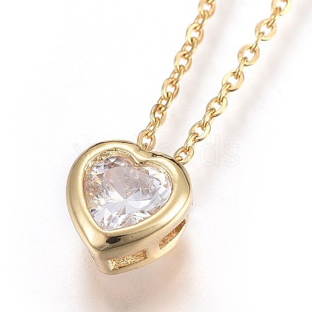 304 Stainless Steel Pendant Necklaces NJEW-O108-14G-1