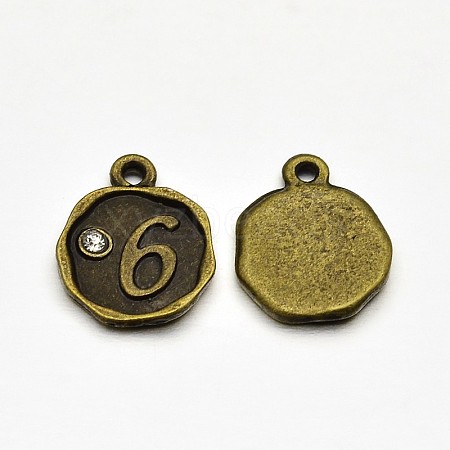 Antique Bronze Plated Alloy Rhinestone Charms LS-ALRI-J153-06-NF-1