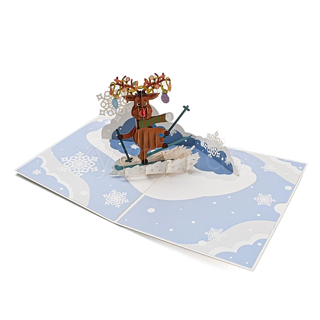 3D Pop Up Paper Greeting Card AJEW-P124-G03-1