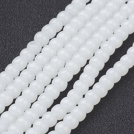 Imitation Jade Glass Beads Strands X-GMR4mmC26-1