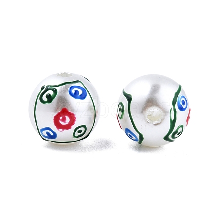 Mahjong Theme ABS Plastic Imitation Pearl Enamel Beads KY-G020-04C-1