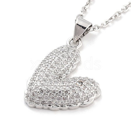 Valentine's Day Brass Micro Pave Clear Cubic Zirconia Pendant Necklaces NJEW-B101-06P-1