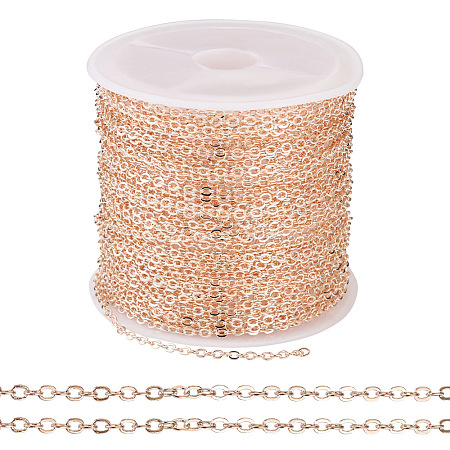 Brass Coated Iron Flat Cable Chains CH-TAC0007-01RG-1