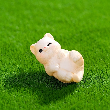 Resin Cat Shape Miniature Ornaments PW-WG2F993-03-1