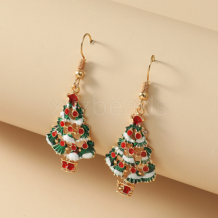 Simple Christmas Alloy Dangle Earrings LJ9715-8-1