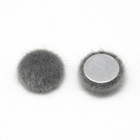 Faux Mink Fur Covered Cabochons WOVE-S084-18I-1