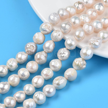 Natural Baroque Pearl Keshi Pearl Beads Strands PEAR-S019-09A-1