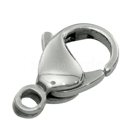 Non-Tarnish 316 Surgical Stainless Steel Lobster Claw Clasps X-STAS-316-FL15A-1