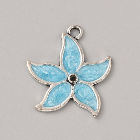 Ocean Theme Alloy Enamel Pendants ENAM-CJC0022-14F-AS-1