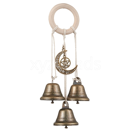 Iron Bell Pendant Decoration HJEW-JM02484-1