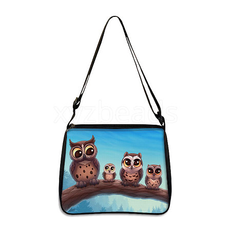 Owl Printed Polyester Shoulder Bags PW-WG8B7D6-14-1