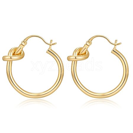 Knot Shaped Brass Hoop Earrings FS-WGE48BC-17-1