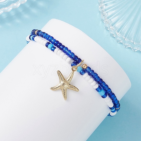 Ocean Alloy Charm Bracelets BJEW-MZ00338-01-1