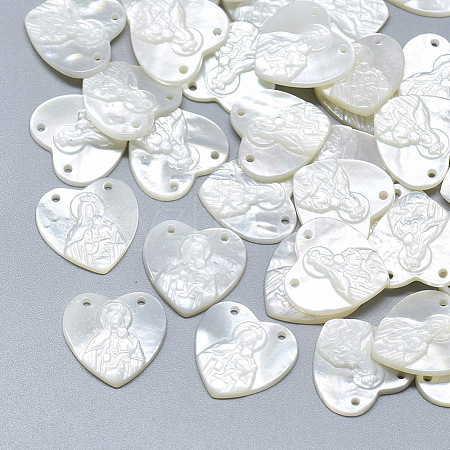 Natural White Shell Mother of Pearl Shell Pendants SSHEL-S264-007-1