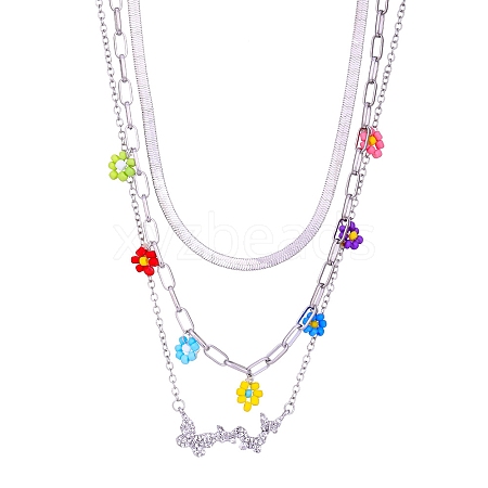 Alloy Layered Necklaces PW-WG54D25-01-1