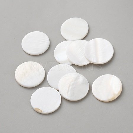 Natural Shell Disc Cabochons DIY-WH0888-873-1