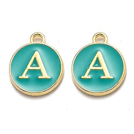 Golden Plated Alloy Enamel Charms X-ENAM-Q437-15A-1