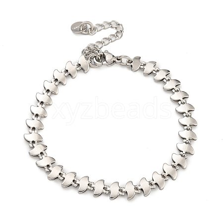 304 Stainless Steel Link Chain Bracelets for Women BJEW-S153-12P-1