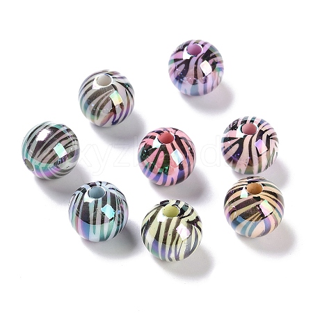 UV Plating Rainbow Iridescent Opaque Acrylic Beads MACR-K361-02B-1