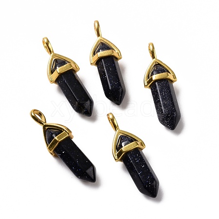 Synthetic Blue Goldstone Pointed Pendants G-K329-13G-1