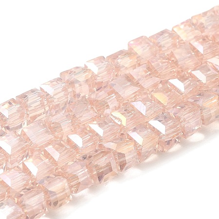 Electroplate Glass Beads Strands EGLA-D018-4x4mm-32-1