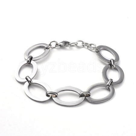 Tarnish Resistant 304 Stainless Steel Link Chain Bracelets BJEW-G582-41P-1