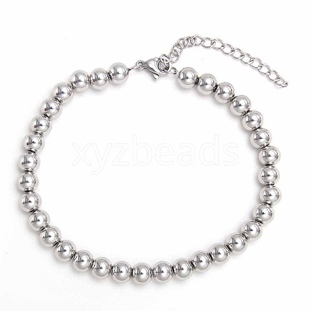 Non-Tarnish Simple Fashion Round Stainless Steel Beaded Bracelets for Women UG2742-2-1