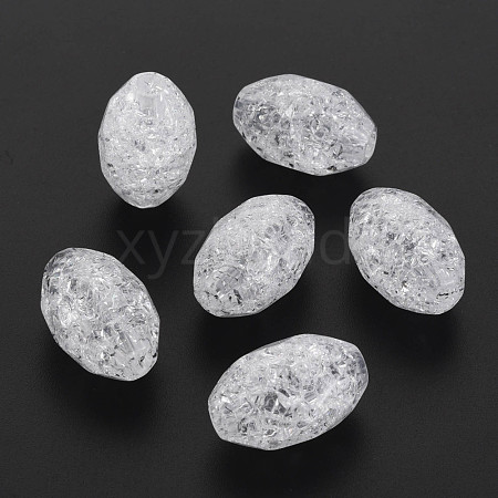 Transparent Crackle Acrylic European Beads CACR-S010-10-1