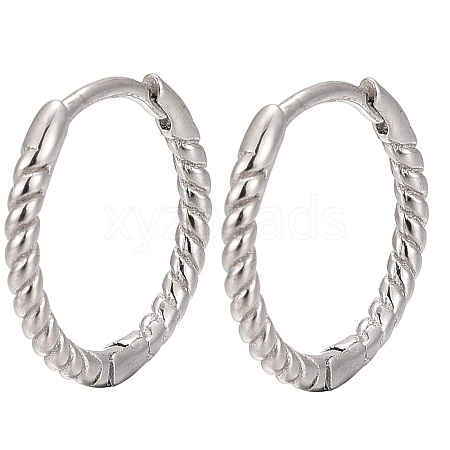 Anti-Tarnish Unisex Rhodium Plated 925 Sterling Silver Hoop Earrings EJEW-AA00271-06P-1