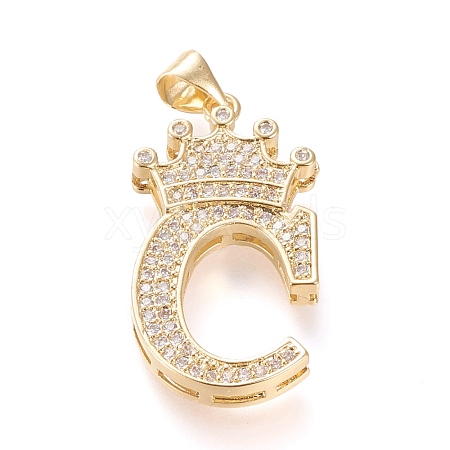 Brass Micro Pave Cubic Zirconia Pendants KK-R138-002C-1