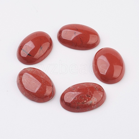 Natural Red Jasper Flat Back Cabochons G-G741-30x40mm-11-1