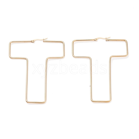 304 Stainless Steel Hoop Earrings EJEW-F251-A02-T-1