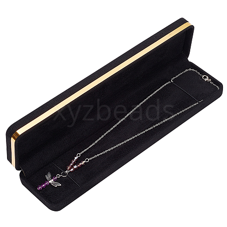 Rectangle Velvet Necklace Storage Boxes CON-WH0095-23-1