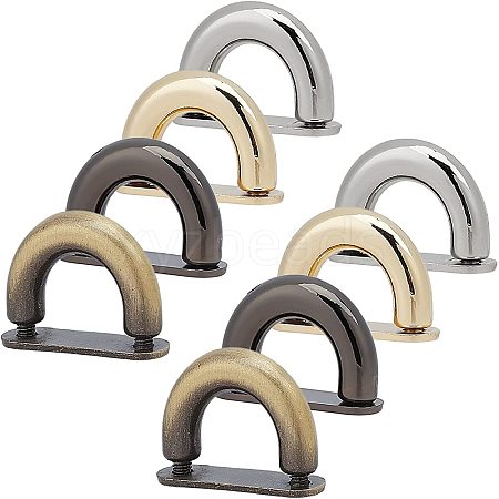 8Pcs 4 Colors Zinc Alloy D Clasps FIND-PH0002-92-1