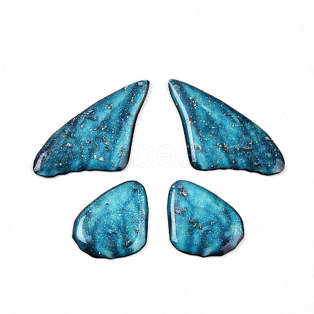 2 Pair 2 Sizes Epoxy Resin Butterfly Wing Pendants EJEW-TAC0021-03G-01-1