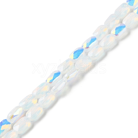 Transparent Electroplate Glass Beads Strands GLAA-Q099-G01-05-1