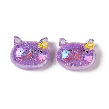 Glitter Plated Animal Resin Cabochons RESI-H163-10A-1