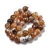 Faceted Natural Fire Crackle Agate Beads Strands G-F447-12mm-N10-3