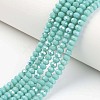 Electroplate Opaque Solid Color Glass Beads Strands LS-EGLA-A034-P4mm-L15-1
