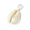 Natural Cowrie Shell Pendants PALLOY-JF02796-02-4