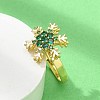 Snowflake Rotatable Open Cuff Rings for Women RJEW-R007-01G-3