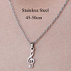 Non-Tarnish 201 Stainless Steel Musical Note Pendant Necklace NJEW-OY001-16-3