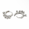 Brass Round Beads Dangle Hoop Earrings for Women EJEW-A079-07P-2