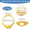 6Pcs Adjustable Brass Finger Rings Components KK-BBC0021-27-2