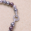 Pearlized Glass Pearl Round Beaded Bracelets for Women WGE4CCE-02-2