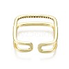 Brass Micro Pave Clear Cubic Zirconia Cuff Rings RJEW-S044-113-NF-4