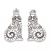 Tibetan Style Alloy Kitten Pendants X-TIBEP-S319-060AS-RS-1