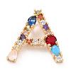 Brass Rhinestone Pendants ZIRC-E517-04A-G-2